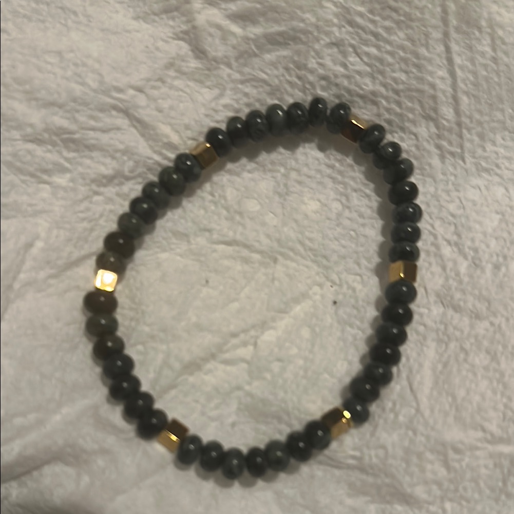 Piper Black And Gold Beaded Bracelet 25$